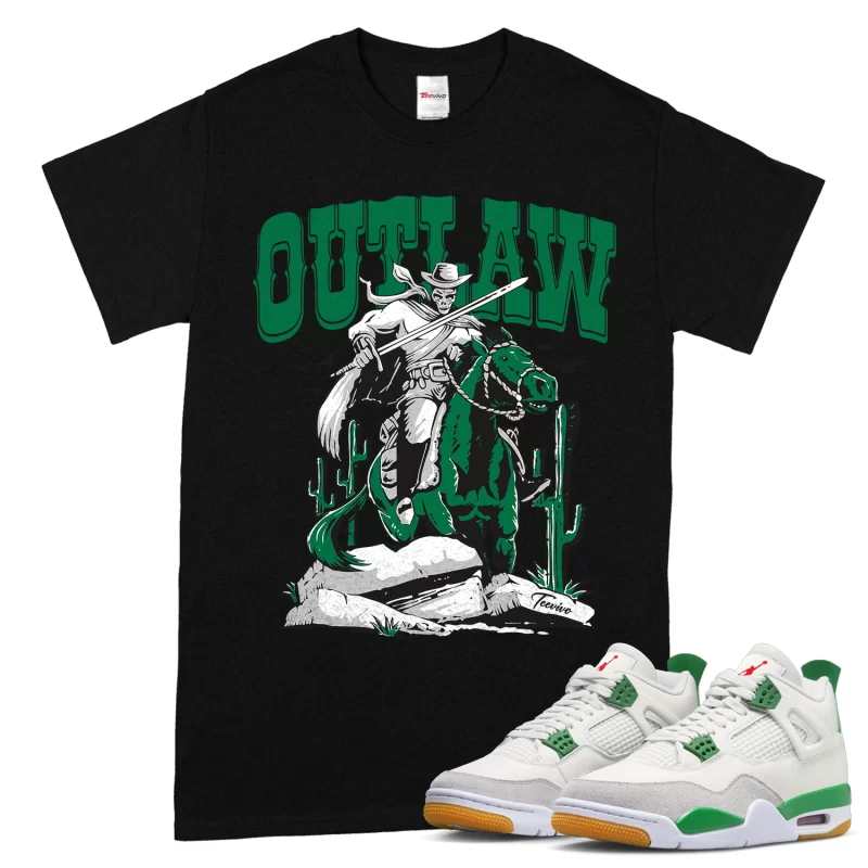 TeeVivo T-Shirt Match Air Jordan 4 Retro SB Pine Green Outlaw – Air Jordan 4 Shirt, AJ4 Shirt