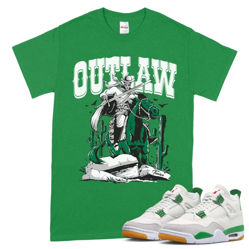 TeeVivo T-Shirt Match Air Jordan 4 Retro SB Pine Green Outlaw – Air Jordan 4 Shirt, AJ4 Shirt