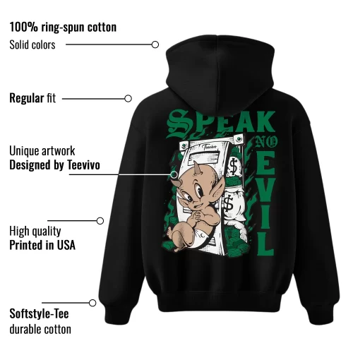 TeeVivo Hoodie Match Air Jordan 4 Retro SB Pine Green Speak no evil – Air Jordan 4 Hoodie, AJ4 Hoodie