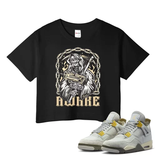 TeeVivo Crop Top Match Air Jordan 4 Retro SE Craft Photon Dust Awake – Air Jordan 4 Crop Top, AJ4 Crop Top