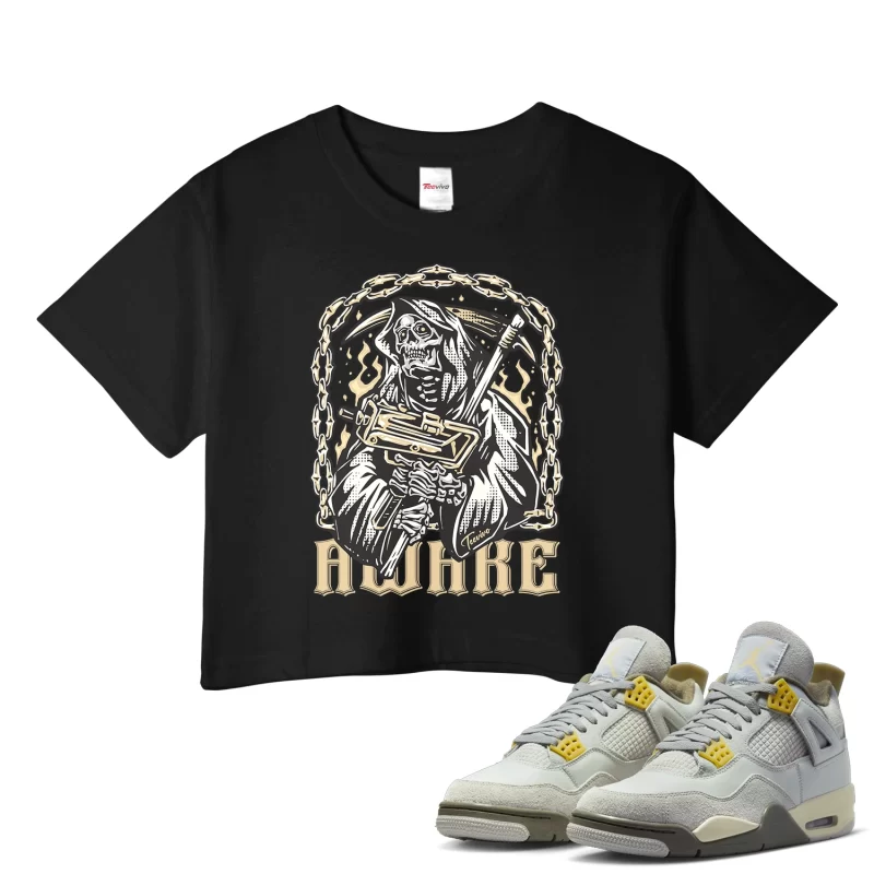 TeeVivo Crop Top Match Air Jordan 4 Retro SE Craft Photon Dust Awake – Air Jordan 4 Crop Top, AJ4 Crop Top