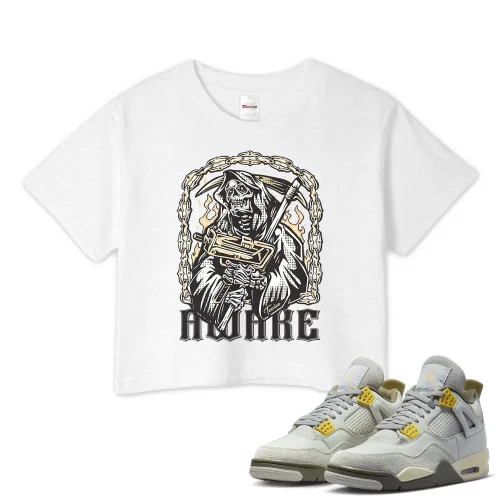TeeVivo Crop Top Match Air Jordan 4 Retro SE Craft Photon Dust Awake – Air Jordan 4 Crop Top, AJ4 Crop Top