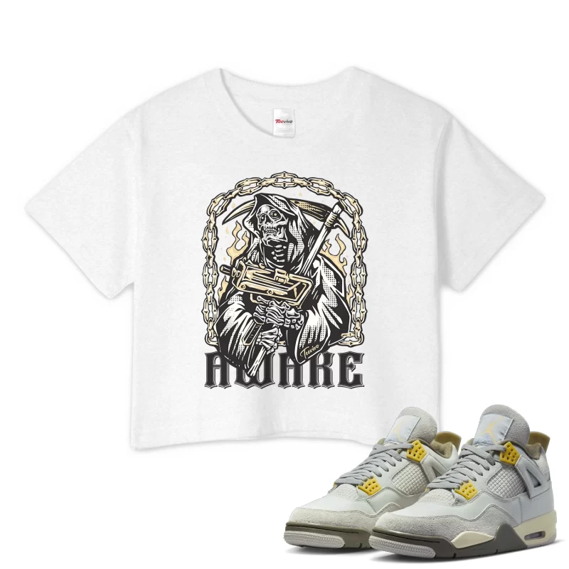 TeeVivo Crop Top Match Air Jordan 4 Retro SE Craft Photon Dust Awake – Air Jordan 4 Crop Top, AJ4 Crop Top