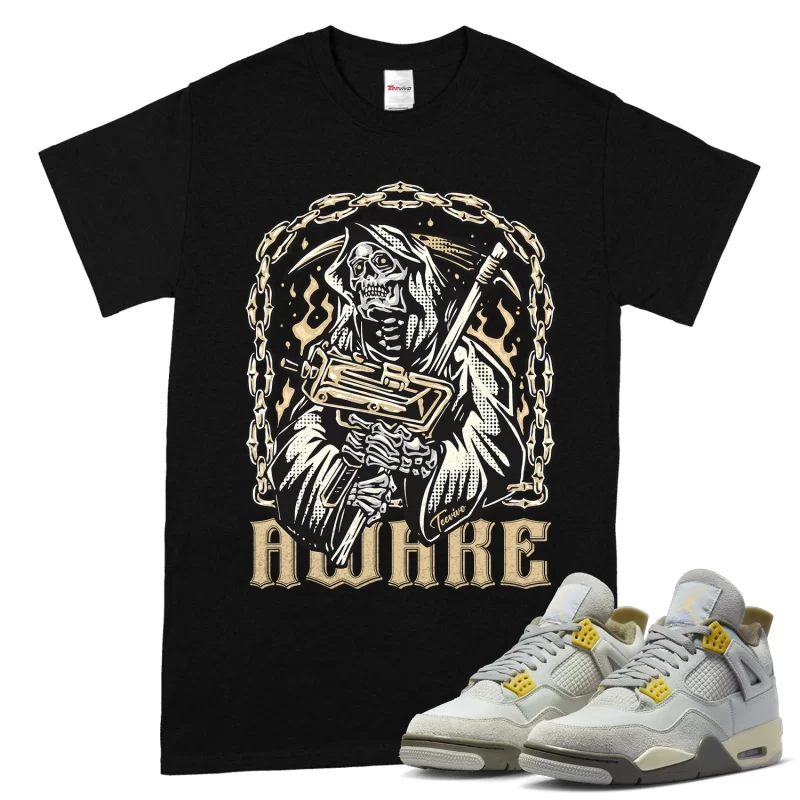 TeeVivo T-Shirt Match Air Jordan 4 Retro SE Craft Photon Dust Awake – Air Jordan 4 Shirt, AJ4 Shirt