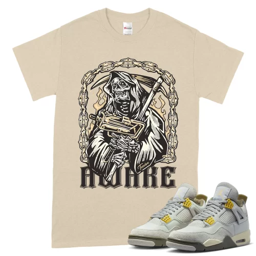TeeVivo T-Shirt Match Air Jordan 4 Retro SE Craft Photon Dust Awake – Air Jordan 4 Shirt, AJ4 Shirt