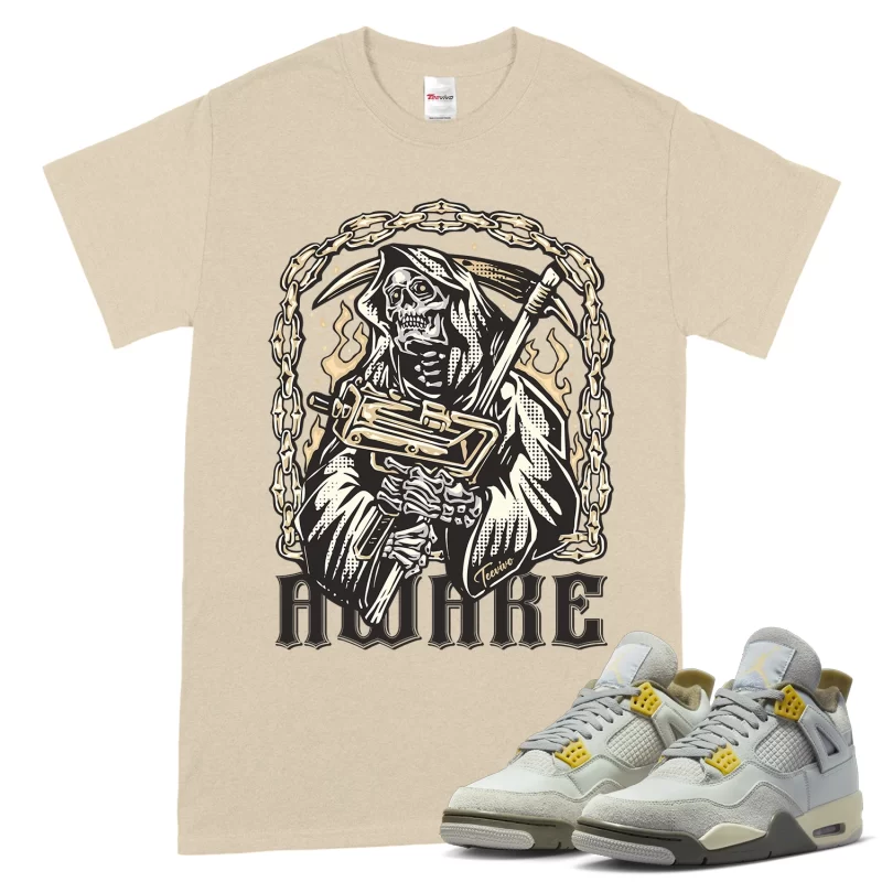 TeeVivo T-Shirt Match Air Jordan 4 Retro SE Craft Photon Dust Awake – Air Jordan 4 Shirt, AJ4 Shirt