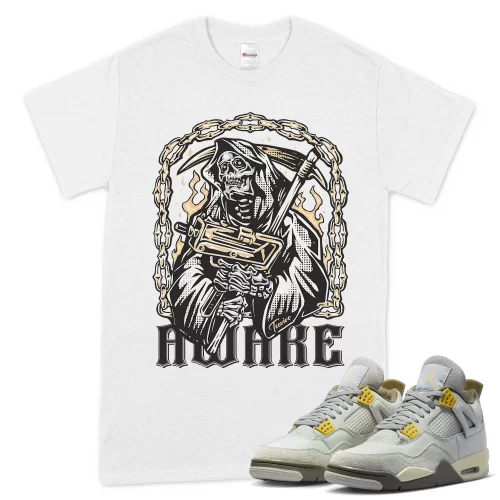 TeeVivo T-Shirt Match Air Jordan 4 Retro SE Craft Photon Dust Awake – Air Jordan 4 Shirt, AJ4 Shirt