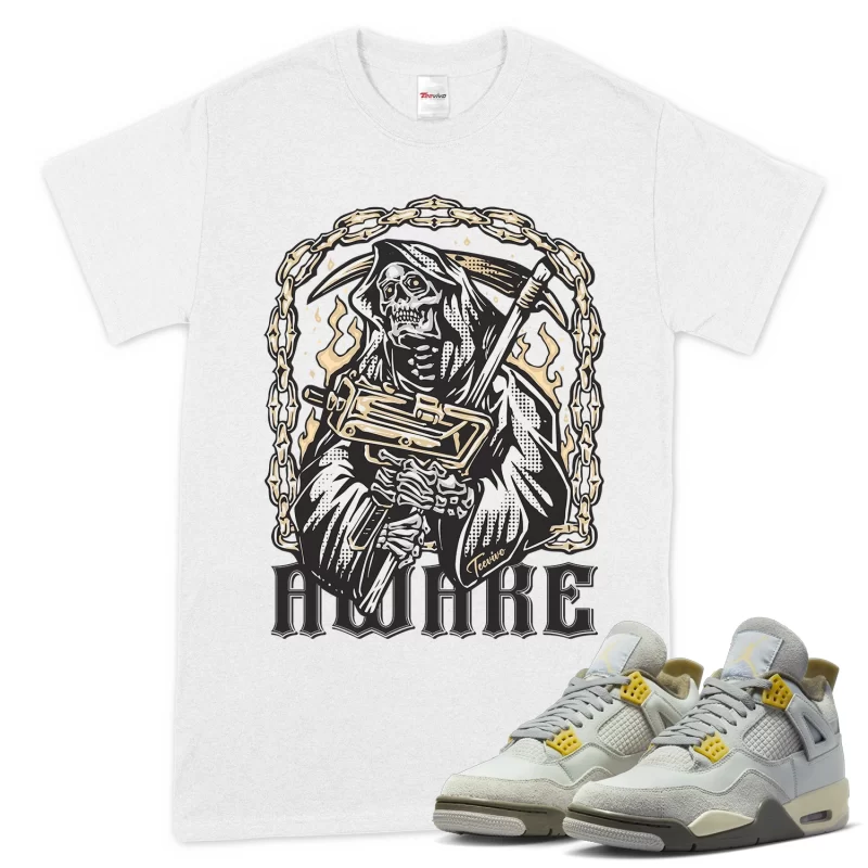 TeeVivo T-Shirt Match Air Jordan 4 Retro SE Craft Photon Dust Awake – Air Jordan 4 Shirt, AJ4 Shirt