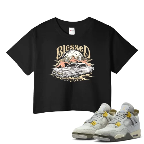 TeeVivo Crop Top Match Air Jordan 4 Retro SE Craft Photon Dust Blessed – Air Jordan 4 Crop Top, AJ4 Crop Top