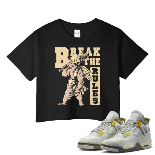 TeeVivo Crop Top Match Air Jordan 4 Retro SE Craft Photon Dust Break the rules – Air Jordan 4 Crop Top, AJ4 Crop Top