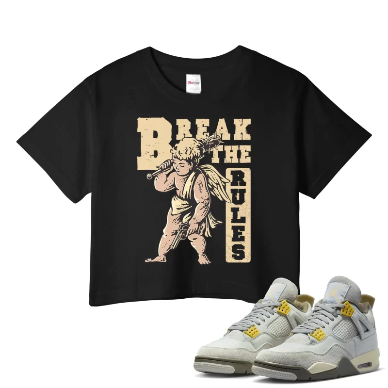 TeeVivo Crop Top Match Air Jordan 4 Retro SE Craft Photon Dust Break the rules – Air Jordan 4 Crop Top, AJ4 Crop Top