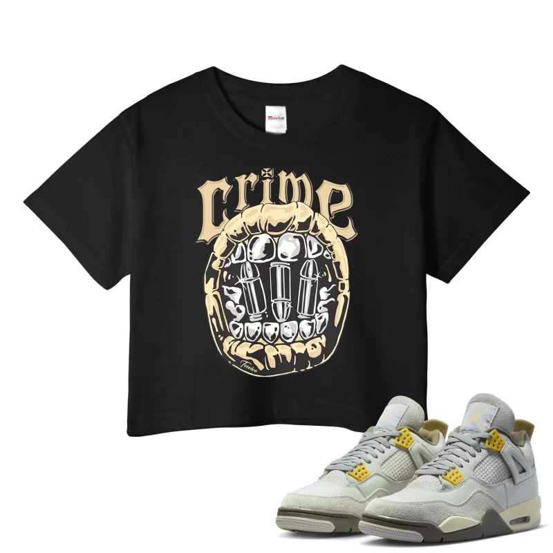 TeeVivo Crop Top Match Air Jordan 4 Retro SE Craft Photon Dust Crime – Air Jordan 4 Crop Top, AJ4 Crop Top