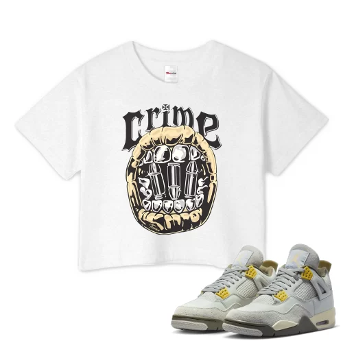 TeeVivo Crop Top Match Air Jordan 4 Retro SE Craft Photon Dust Crime – Air Jordan 4 Crop Top, AJ4 Crop Top