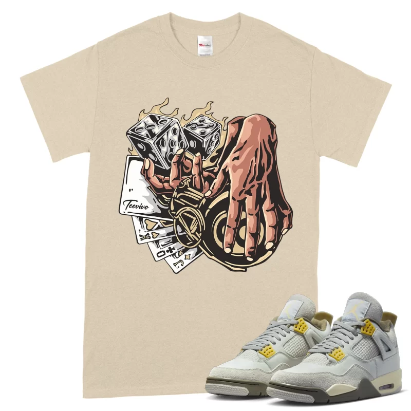TeeVivo T-Shirt Match Air Jordan 4 Retro SE Craft Photon Dust Gambling – Air Jordan 4 Shirt, AJ4 Shirt