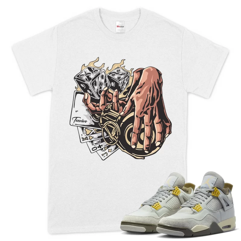 TeeVivo T-Shirt Match Air Jordan 4 Retro SE Craft Photon Dust Gambling – Air Jordan 4 Shirt, AJ4 Shirt