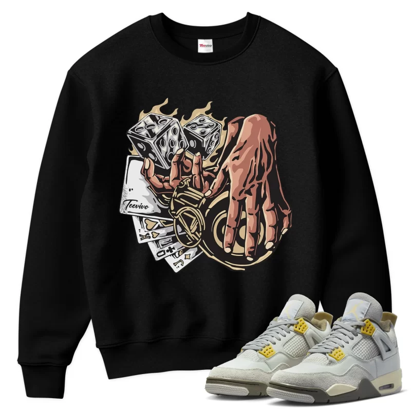 TeeVivo Sweatshirt Match Air Jordan 4 Retro SE Craft Photon Dust Gambling – Air Jordan 4 Sweatshirt, AJ4 Sweatshirt