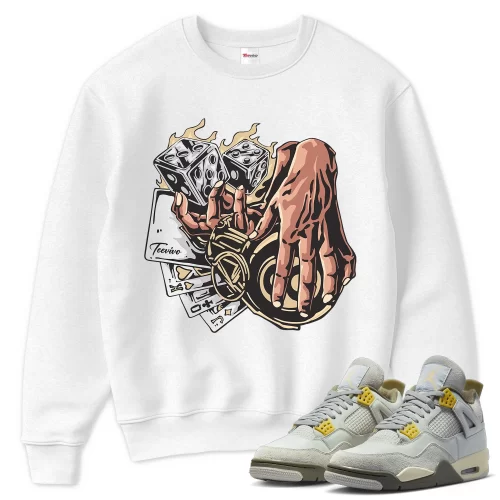 TeeVivo Sweatshirt Match Air Jordan 4 Retro SE Craft Photon Dust Gambling – Air Jordan 4 Sweatshirt, AJ4 Sweatshirt