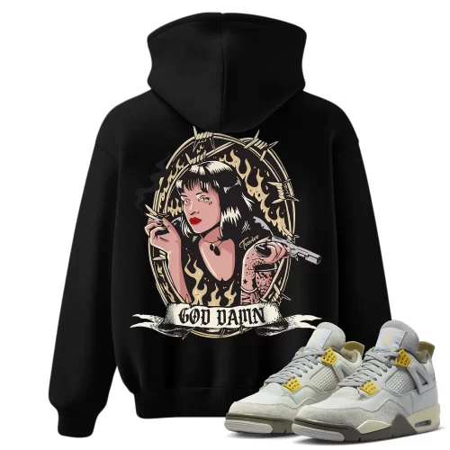 TeeVivo Hoodie Match Air Jordan 4 Retro SE Craft Photon Dust God Daaamn – Air Jordan 4 Hoodie, AJ4 Hoodie