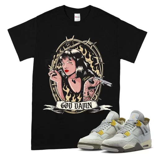TeeVivo T-Shirt Match Air Jordan 4 Retro SE Craft Photon Dust God Daaamn – Air Jordan 4 Shirt, AJ4 Shirt