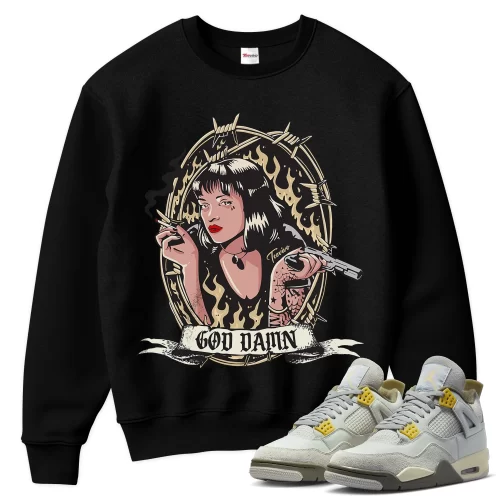 TeeVivo Sweatshirt Match Air Jordan 4 Retro SE Craft Photon Dust God Daaamn – Air Jordan 4 Sweatshirt, AJ4 Sweatshirt