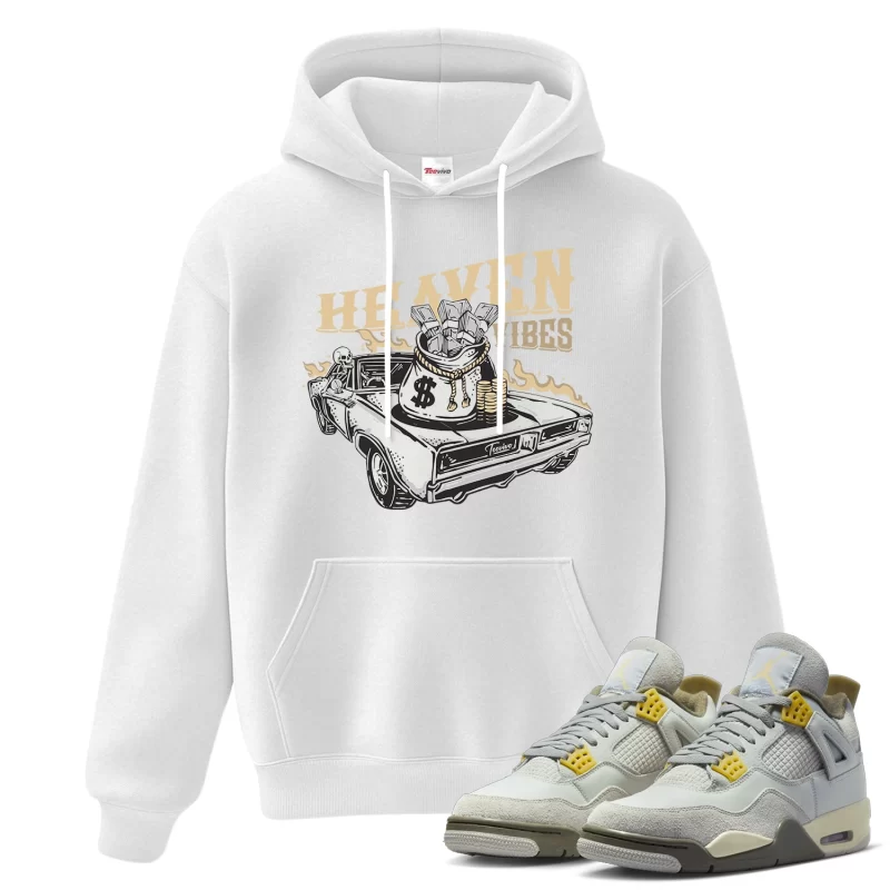TeeVivo Hoodie Match Air Jordan 4 Retro SE Craft Photon Dust Heaven vibes – Air Jordan 4 Hoodie, AJ4 Hoodie