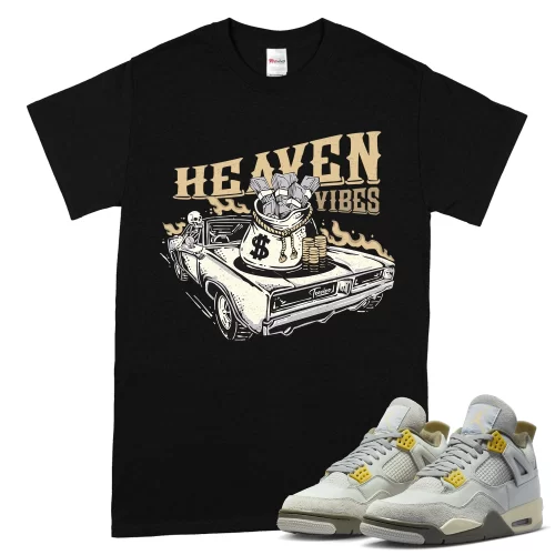 TeeVivo T-Shirt Match Air Jordan 4 Retro SE Craft Photon Dust Heaven vibes – Air Jordan 4 Shirt, AJ4 Shirt