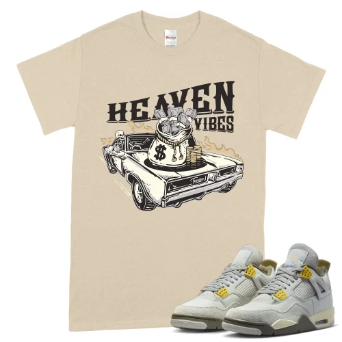 TeeVivo T-Shirt Match Air Jordan 4 Retro SE Craft Photon Dust Heaven vibes – Air Jordan 4 Shirt, AJ4 Shirt