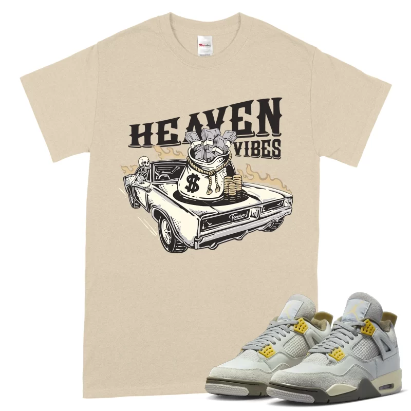 TeeVivo T-Shirt Match Air Jordan 4 Retro SE Craft Photon Dust Heaven vibes – Air Jordan 4 Shirt, AJ4 Shirt