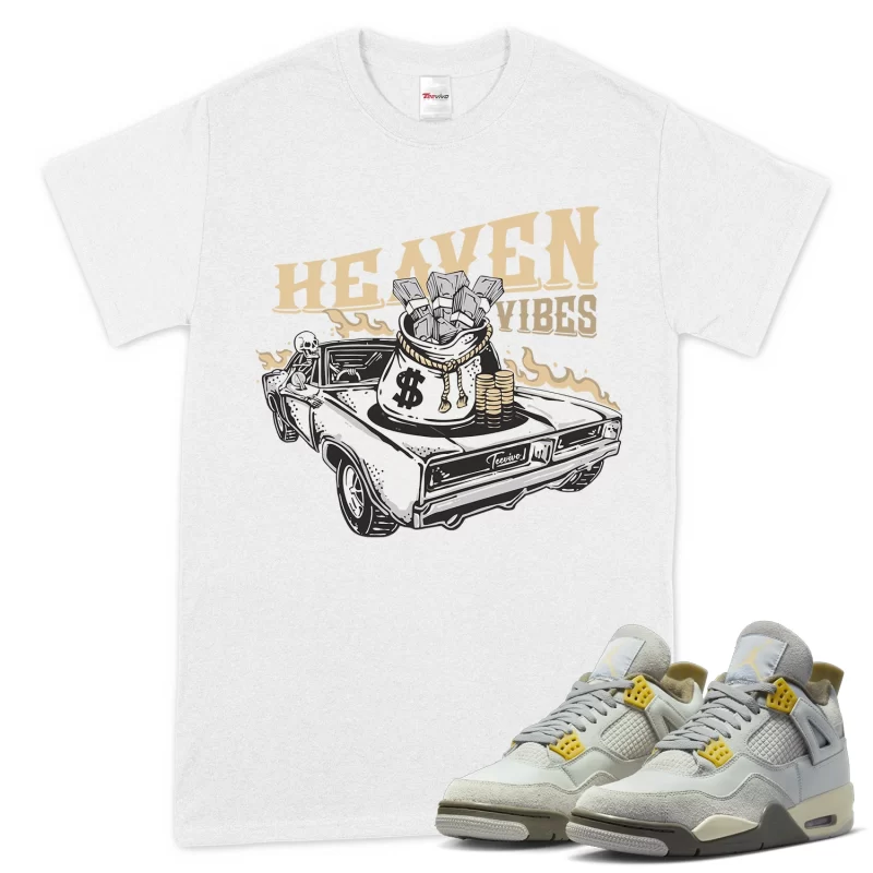 TeeVivo T-Shirt Match Air Jordan 4 Retro SE Craft Photon Dust Heaven vibes – Air Jordan 4 Shirt, AJ4 Shirt