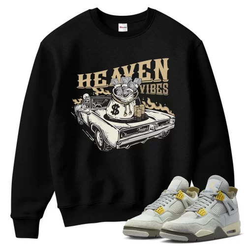TeeVivo Sweatshirt Match Air Jordan 4 Retro SE Craft Photon Dust Heaven vibes – Air Jordan 4 Sweatshirt, AJ4 Sweatshirt