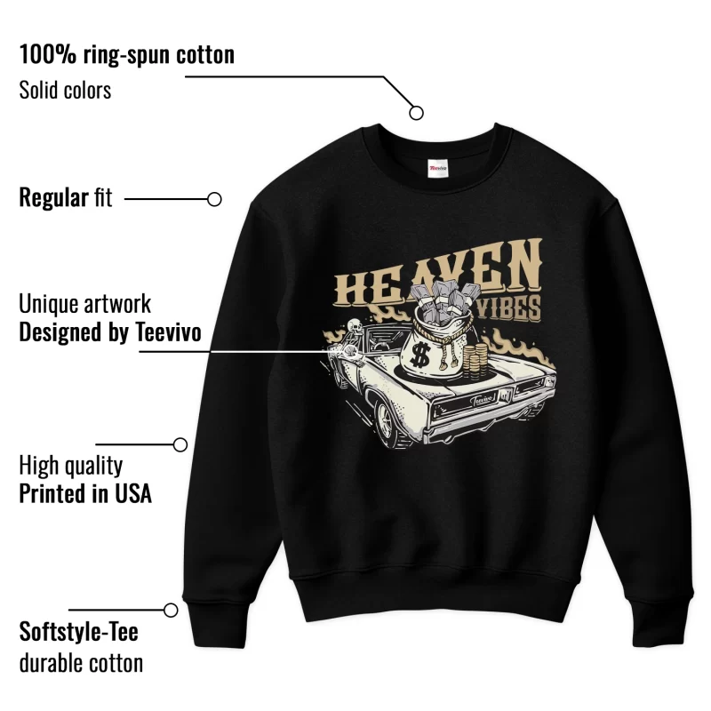 TeeVivo Sweatshirt Match Air Jordan 4 Retro SE Craft Photon Dust Heaven vibes – Air Jordan 4 Sweatshirt, AJ4 Sweatshirt