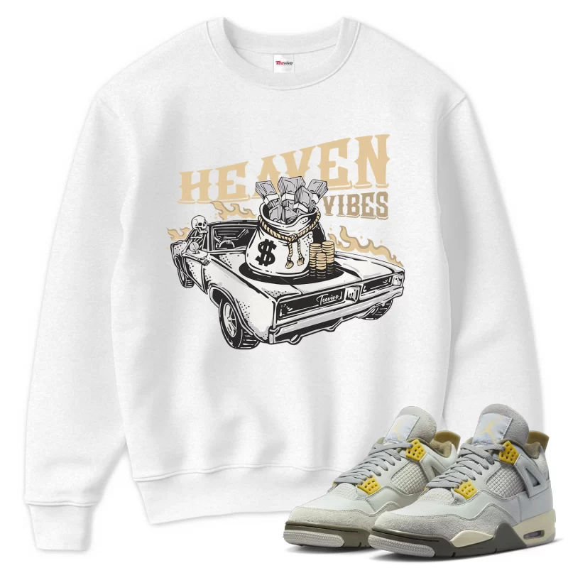 TeeVivo Sweatshirt Match Air Jordan 4 Retro SE Craft Photon Dust Heaven vibes – Air Jordan 4 Sweatshirt, AJ4 Sweatshirt
