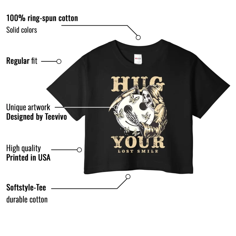 TeeVivo Crop Top Match Air Jordan 4 Retro SE Craft Photon Dust Hug your lost smile – Air Jordan 4 Crop Top, AJ4 Crop Top