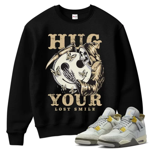 TeeVivo Sweatshirt Match Air Jordan 4 Retro SE Craft Photon Dust Hug your lost smile – Air Jordan 4 Sweatshirt, AJ4 Sweatshirt