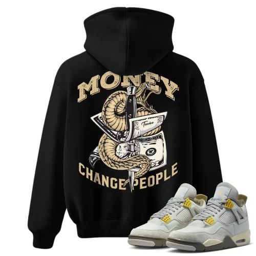 TeeVivo Hoodie Match Air Jordan 4 Retro SE Craft Photon Dust Money change people – Air Jordan 4 Hoodie, AJ4 Hoodie