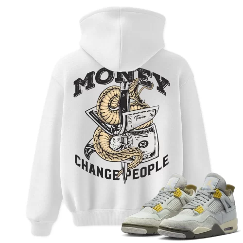 TeeVivo Hoodie Match Air Jordan 4 Retro SE Craft Photon Dust Money change people – Air Jordan 4 Hoodie, AJ4 Hoodie