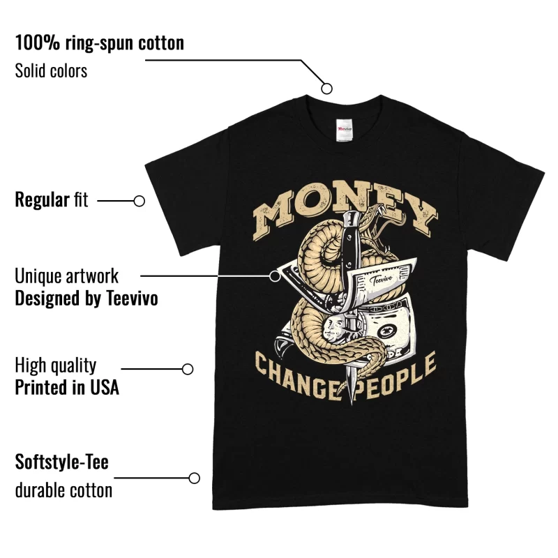 TeeVivo T-Shirt Match Air Jordan 4 Retro SE Craft Photon Dust Money change people – Air Jordan 4 Shirt, AJ4 Shirt