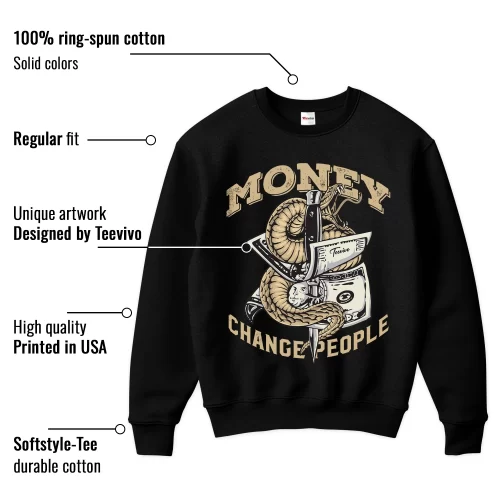 TeeVivo Sweatshirt Match Air Jordan 4 Retro SE Craft Photon Dust Money change people – Air Jordan 4 Sweatshirt, AJ4 Sweatshirt