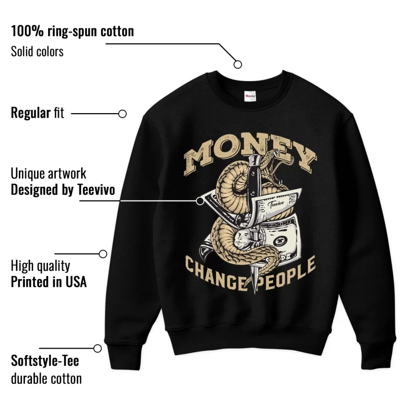 TeeVivo Sweatshirt Match Air Jordan 4 Retro SE Craft Photon Dust Money change people – Air Jordan 4 Sweatshirt, AJ4 Sweatshirt
