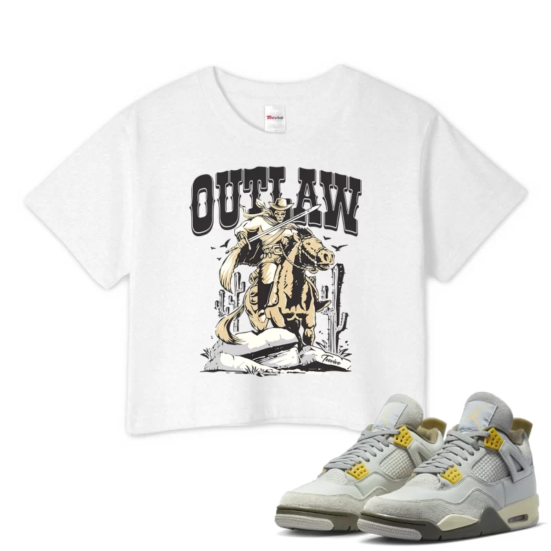 TeeVivo Crop Top Match Air Jordan 4 Retro SE Craft Photon Dust Outlaw – Air Jordan 4 Crop Top, AJ4 Crop Top