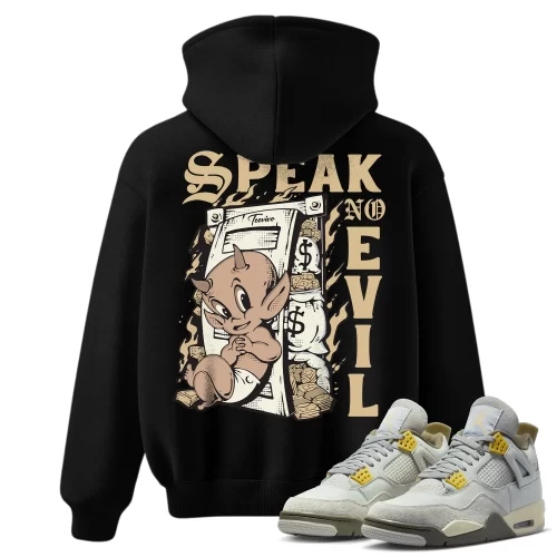 TeeVivo Hoodie Match Air Jordan 4 Retro SE Craft Photon Dust Speak no evil – Air Jordan 4 Hoodie, AJ4 Hoodie