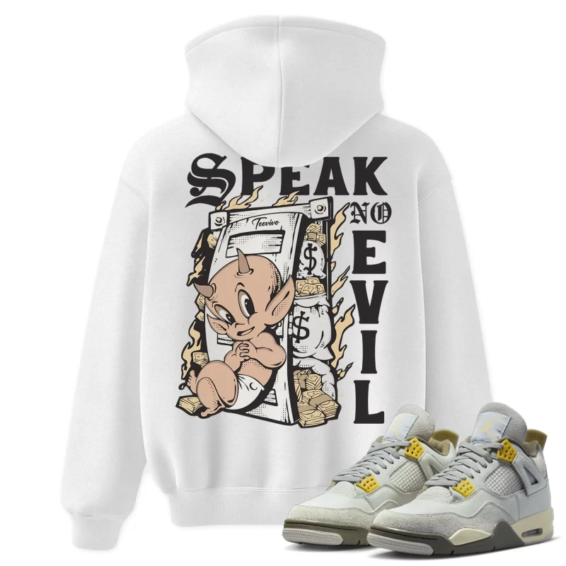 TeeVivo Hoodie Match Air Jordan 4 Retro SE Craft Photon Dust Speak no evil – Air Jordan 4 Hoodie, AJ4 Hoodie