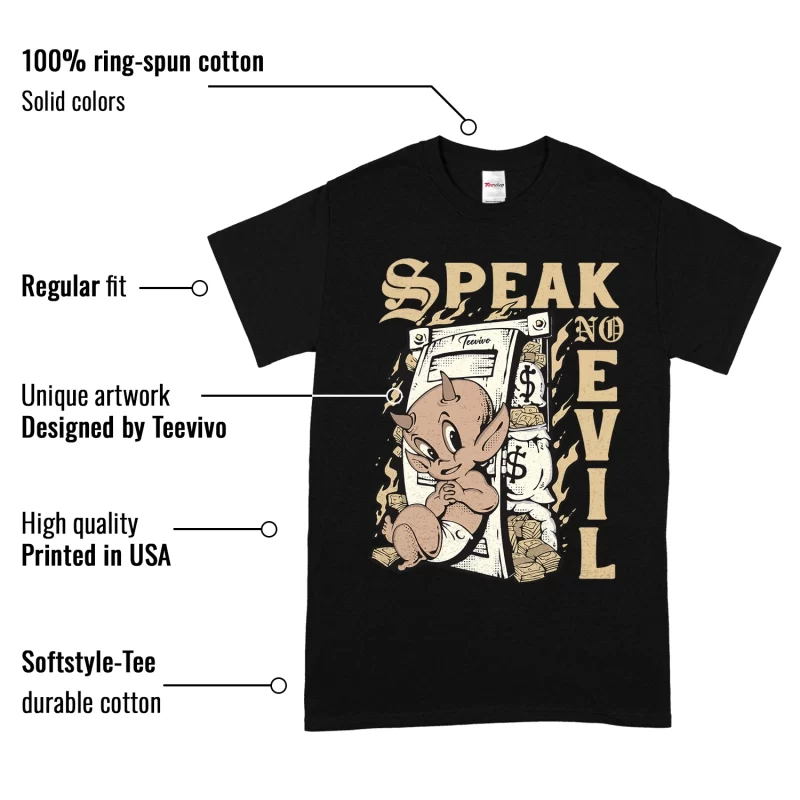 TeeVivo T-Shirt Match Air Jordan 4 Retro SE Craft Photon Dust Speak no evil – Air Jordan 4 Shirt, AJ4 Shirt