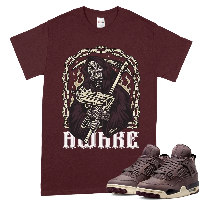 TeeVivo T-Shirt Match Air Jordan 4 Retro SP A Ma Maniére Violet Ore Awake – Air Jordan 4 Shirt, AJ4 Shirt