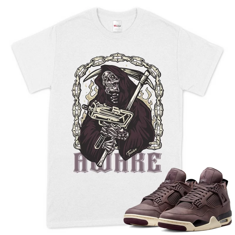 TeeVivo T-Shirt Match Air Jordan 4 Retro SP A Ma Maniére Violet Ore Awake – Air Jordan 4 Shirt, AJ4 Shirt