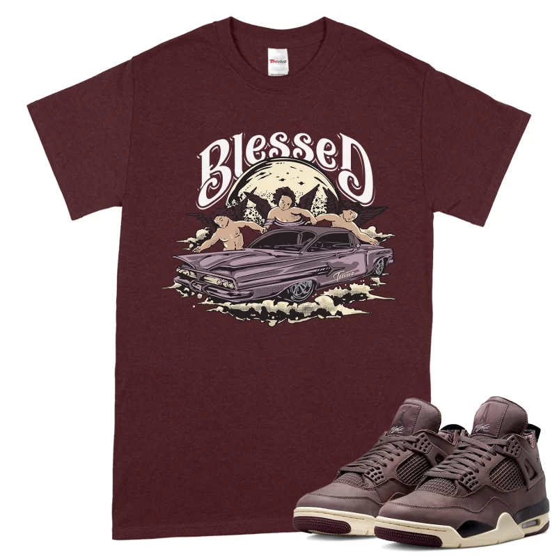 TeeVivo T-Shirt Match Air Jordan 4 Retro SP A Ma Maniére Violet Ore Blessed – Air Jordan 4 Shirt, AJ4 Shirt