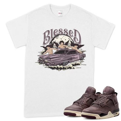 TeeVivo T-Shirt Match Air Jordan 4 Retro SP A Ma Maniére Violet Ore Blessed – Air Jordan 4 Shirt, AJ4 Shirt