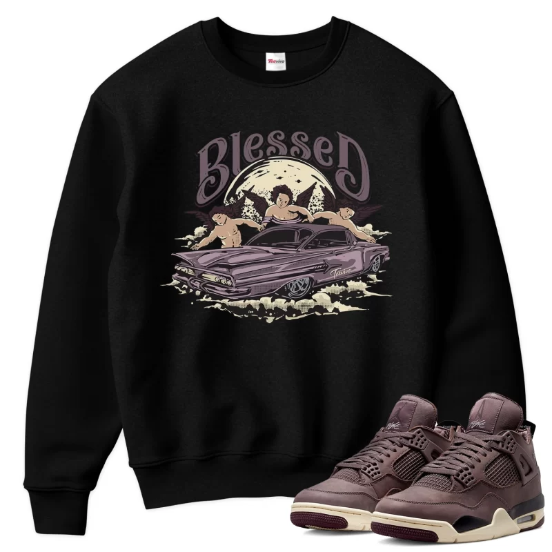 TeeVivo Sweatshirt Match Air Jordan 4 Retro SP A Ma Maniére Violet Ore Blessed – Air Jordan 4 Sweatshirt, AJ4 Sweatshirt