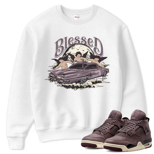 TeeVivo Sweatshirt Match Air Jordan 4 Retro SP A Ma Maniére Violet Ore Blessed – Air Jordan 4 Sweatshirt, AJ4 Sweatshirt