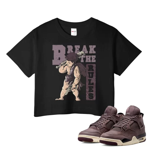 TeeVivo Crop Top Match Air Jordan 4 Retro SP A Ma Maniére Violet Ore Break the rules – Air Jordan 4 Crop Top, AJ4 Crop Top